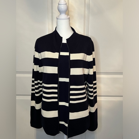 Talbots Zip Cardigan & Tank Twinset Sz L - Picture 5 of 16